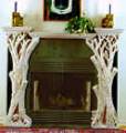 unique fireplace mantel.