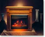 free standing wood burning fireplace.